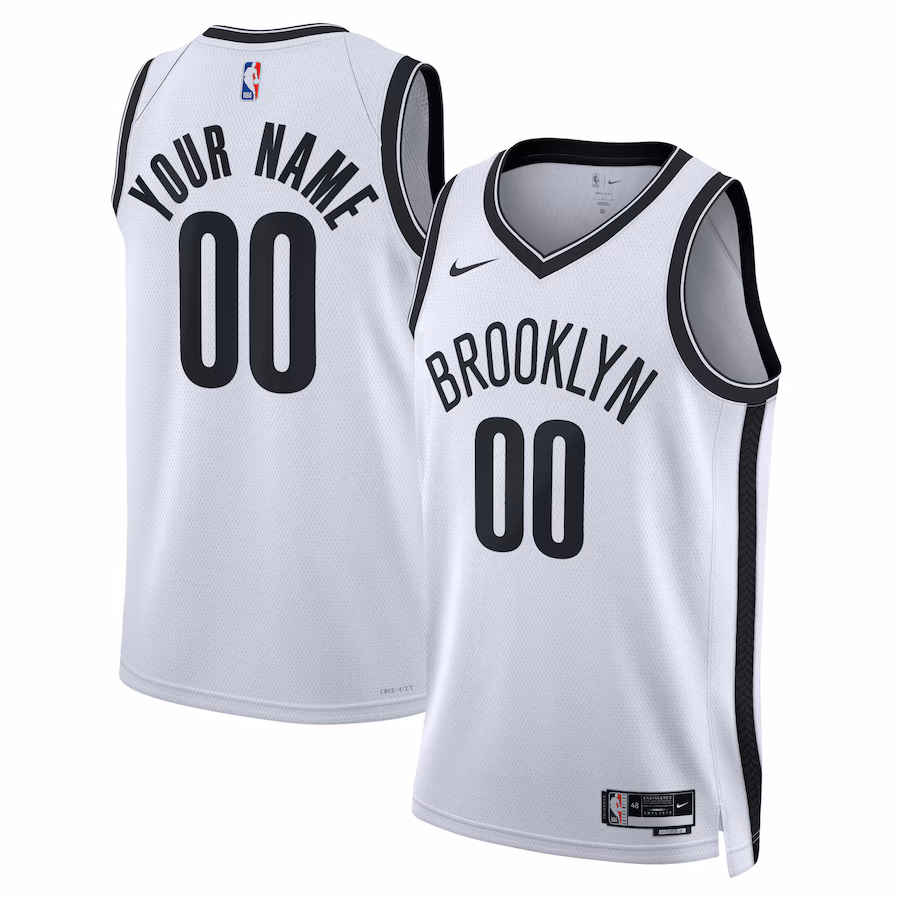 Unisex Brooklyn Nets Nike White Swingman Custom Jersey - Association Edition - Jersey
