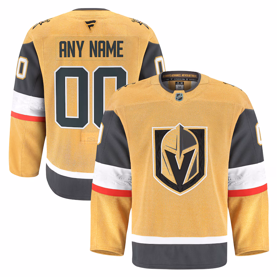Men's Vegas Golden Knights Fanatics Gold Home Authentic Pro Custom Jersey - Jersey