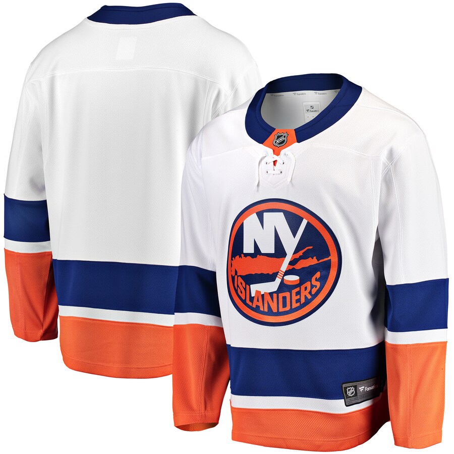 Men's New York Islanders Fanatics Branded White Breakaway Away Jersey - Jersey