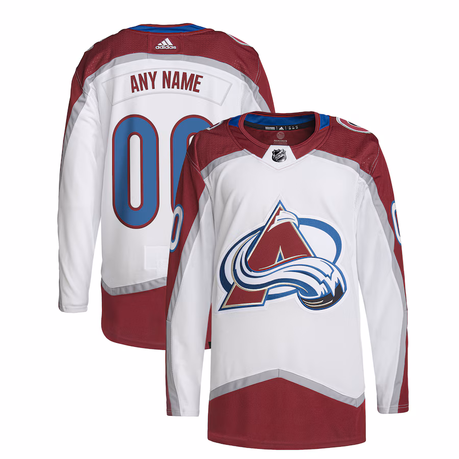 Men's Colorado Avalanche adidas White Away Primegreen Authentic Custom Jersey - Jersey