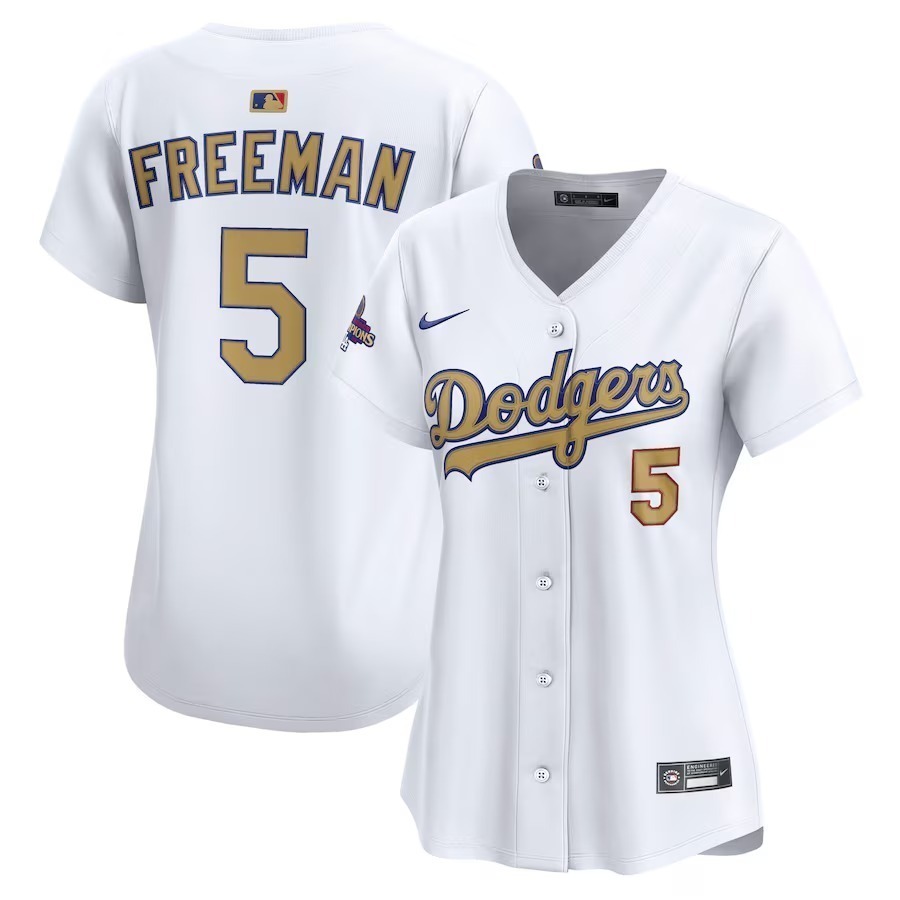 Women's Los Angeles Dodgers Freddie Freeman Nike White 2025 Gold Collection Limited Jersey - Jersey