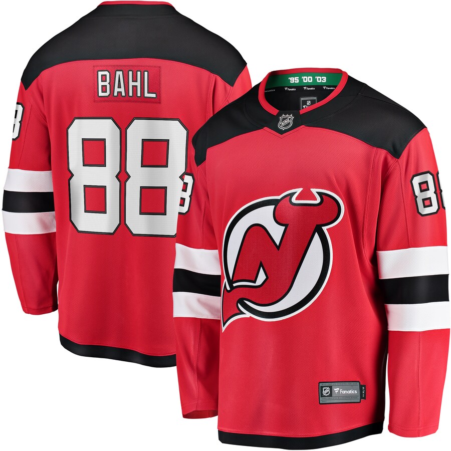 Men's New Jersey Devils Kevin Bahl Fanatics Branded Red Home Breakaway Jersey - Jersey