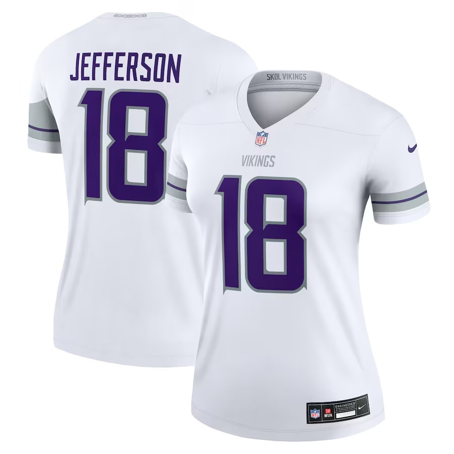 Women's Minnesota Vikings Justin Jefferson Nike White Alternate Legend Jersey - Jersey