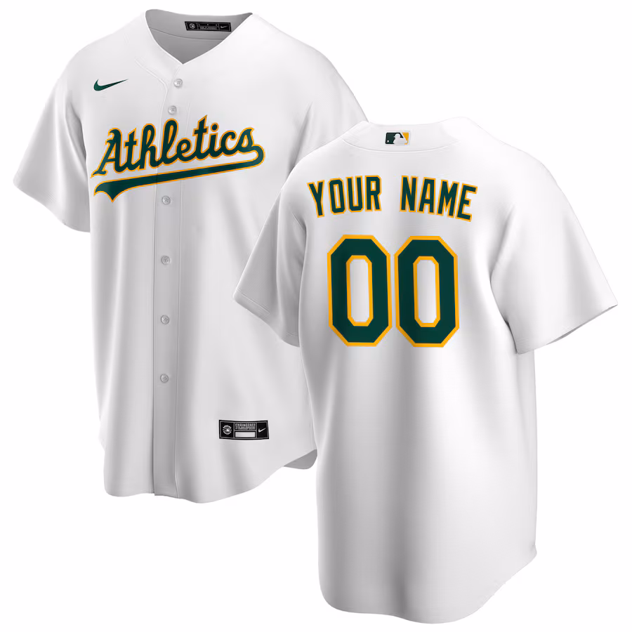 Youth Athletics Nike White Home Replica Custom Jersey - Jersey
