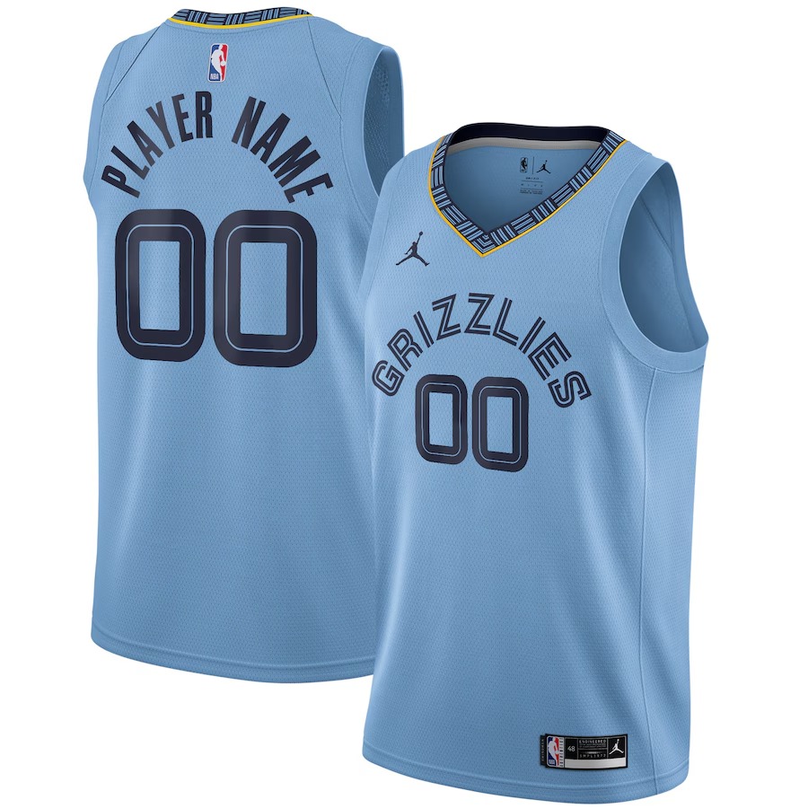 Men's Memphis Grizzlies Jordan Brand Light Blue Swingman Custom Jersey - Statement Edition - Jersey