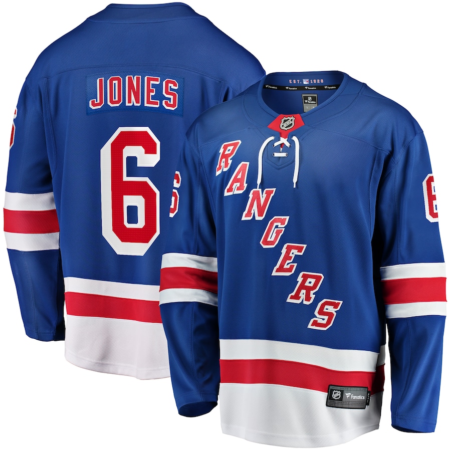 Men's New York Rangers Zac Jones Fanatics Blue Home Premier Breakaway Player Jersey - Jersey