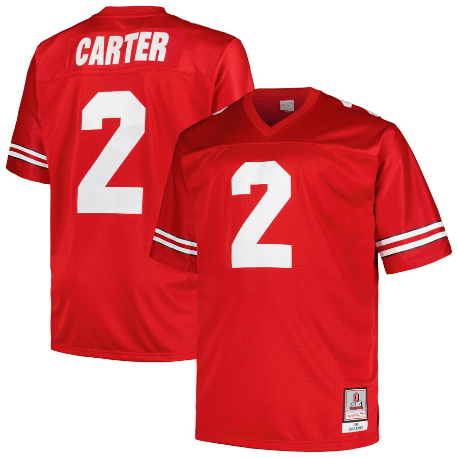 Men's Mitchell & Ness Cris Carter Scarlet Ohio State Buckeyes Big & Tall Legacy Jersey - Jersey