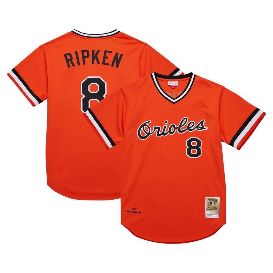 Men's Baltimore Orioles Cal Ripken Jr. Mitchell & Ness Orange 2001 Cooperstown Collection Authentic Throwback Jersey - Jersey