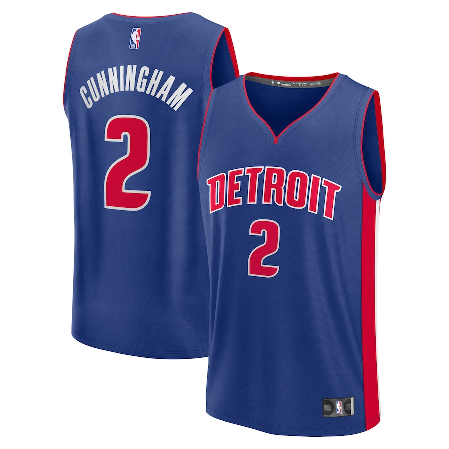 Men's Detroit Pistons Cade Cunningham Fanatics Blue Fast Break Replica Player Jersey - Icon Edition - Jersey