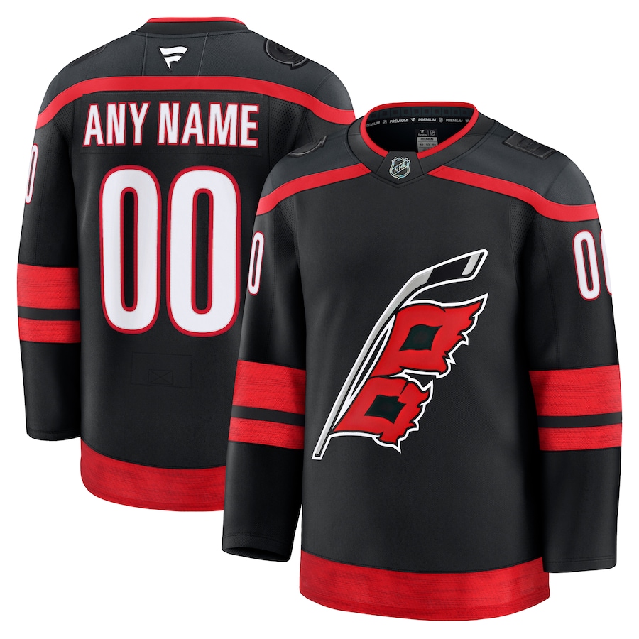 Men's Carolina Hurricanes Fanatics Black Home Premium Custom Jersey - Jersey
