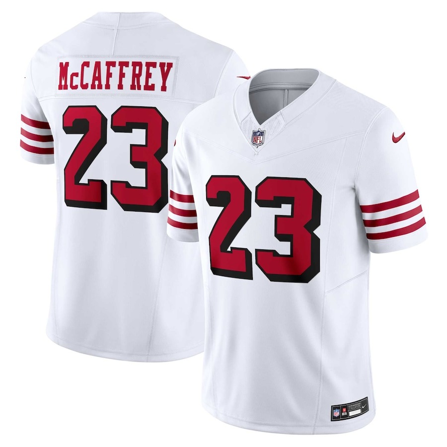 Men's San Francisco 49ers Christian McCaffrey Nike White Vapor F.U.S.E. Limited 2nd Alternate Jersey - Jersey