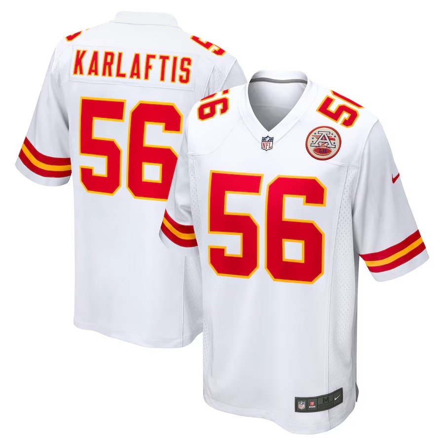 Men's Kansas City Chiefs George Karlaftis Nike White Away Game Player Jersey - Jersey