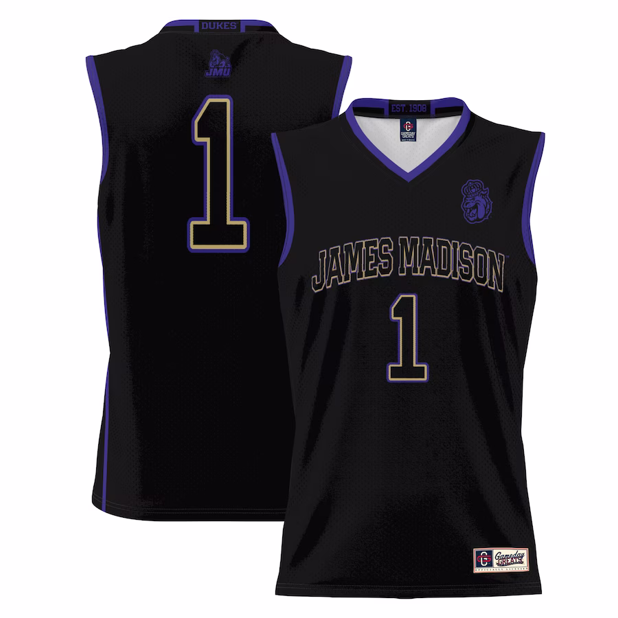 #1 James Madison Dukes GameDay Greats Youth Lightweight Basketball Jersey - Black - Jersey
