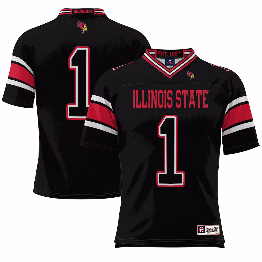 #1 Illinois State Redbirds GameDay Greats Endzone Football Jersey - Black - Jersey