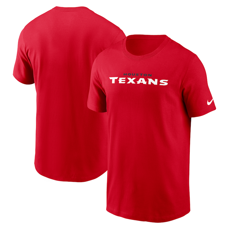 Men's Houston Texans Nike Red Primetime Wordmark Essential T-Shirt - Jersey