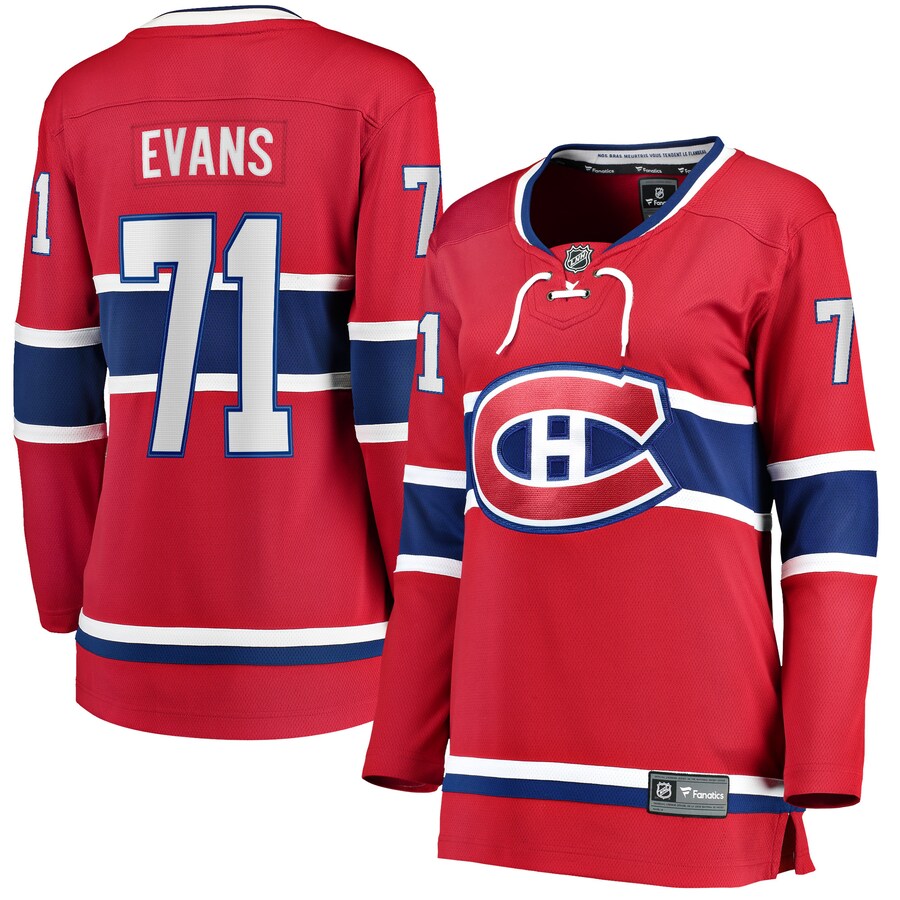 Women's Montreal Canadiens Jake Evans Fanatics Branded Red Home Breakaway Player Jersey - Jersey