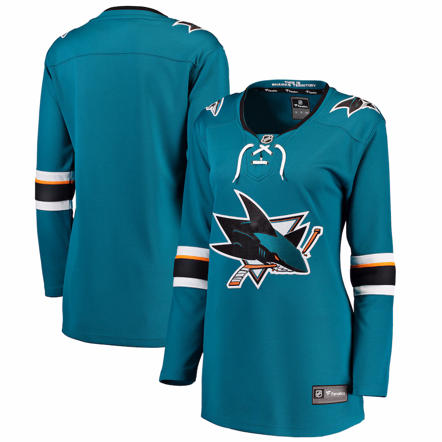 Women's San Jose Sharks Fanatics Teal Breakaway Home Jersey - Jersey
