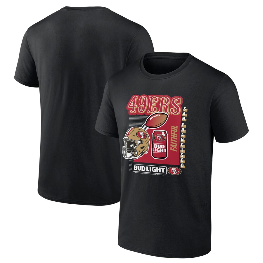 Men's San Francisco 49ers Black Bud Light T-Shirt - Jersey