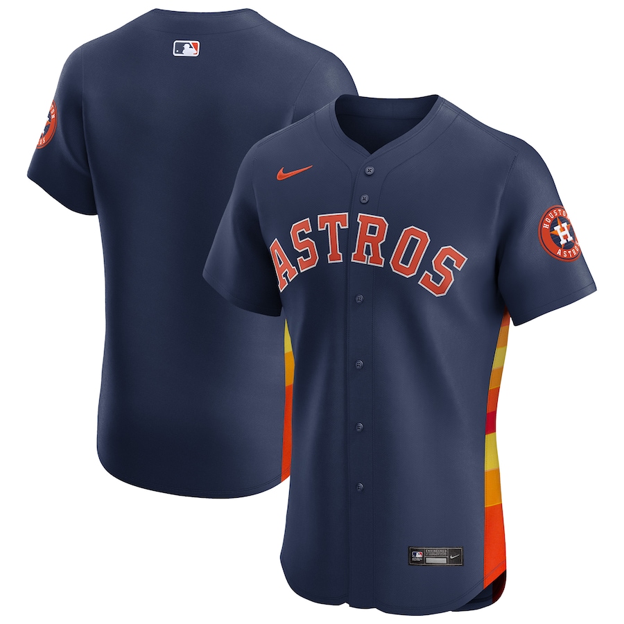 Men's Houston Astros Nike Navy Alternate Vapor Premier Elite Patch Jersey - Jersey