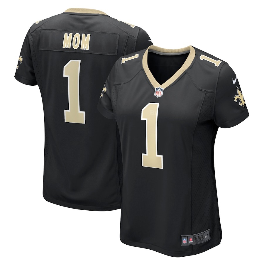 Women's New Orleans Saints Number 1 Mom Nike Black Game Jersey - Jersey