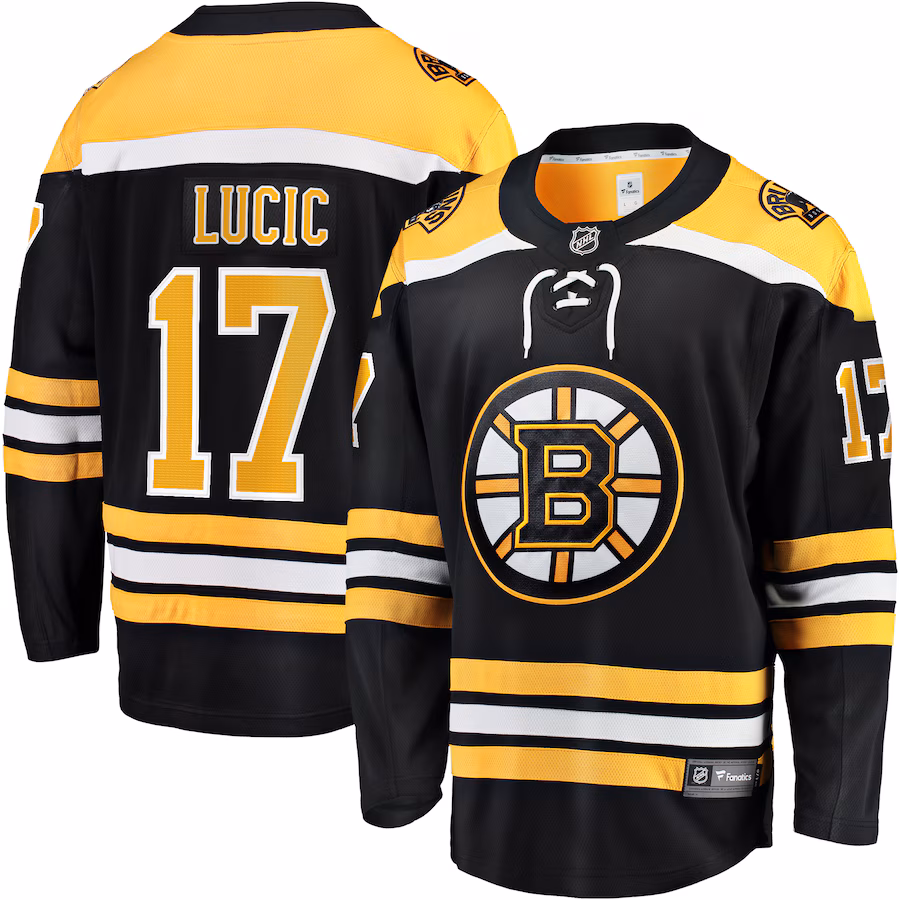 Men's Boston Bruins Milan Lucic Fanatics Black Home Breakaway Jersey - Jersey