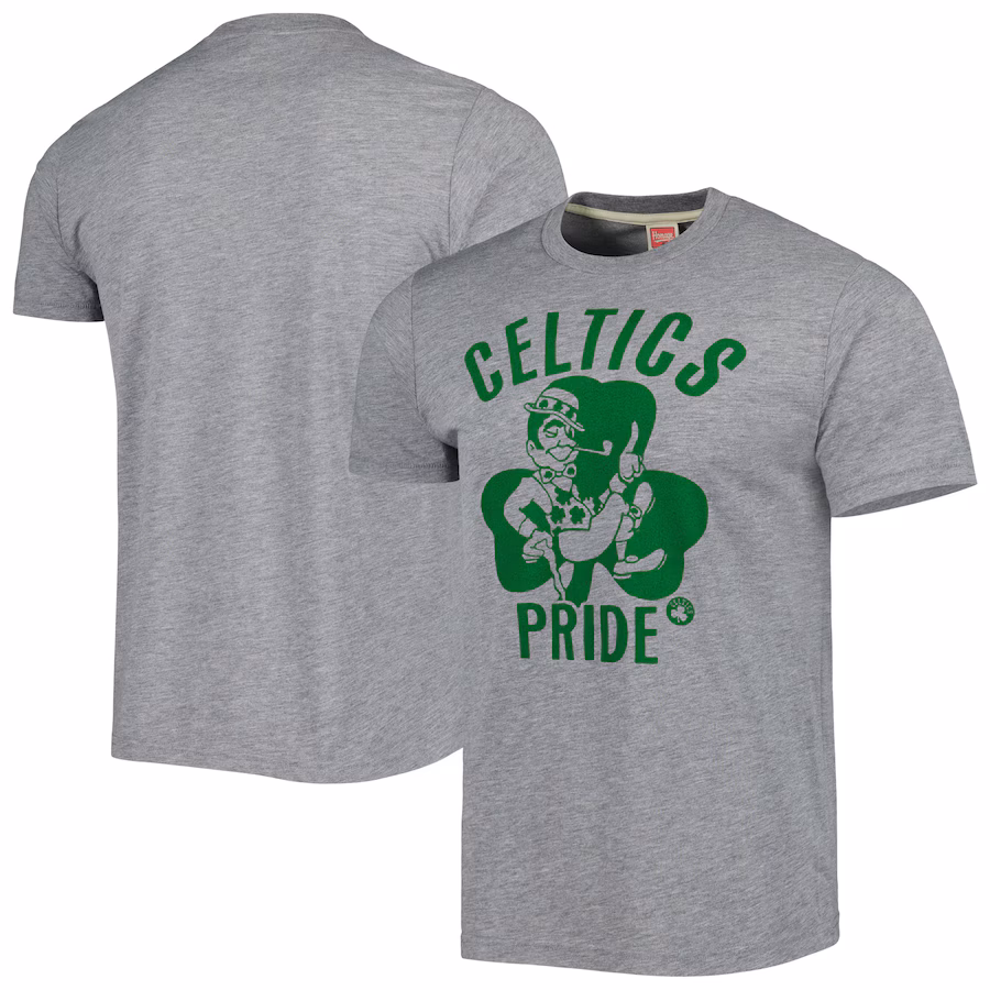 Unisex Boston Celtics Homage Heather Gray Hometown Hyper Local Tri-Blend T-Shirt - Jersey