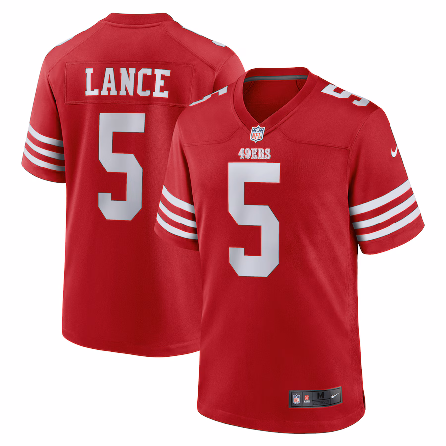 Men's San Francisco 49ers Trey Lance Nike Scarlet Game Player Jersey - Jersey
