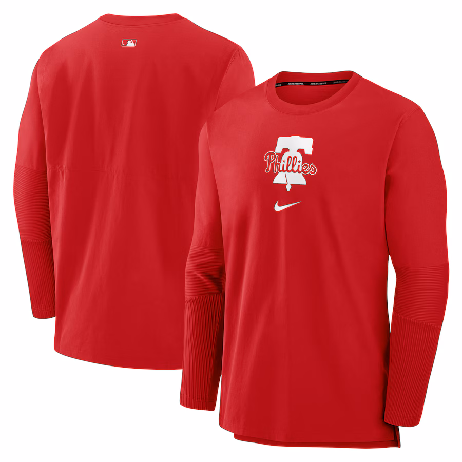 Men's Philadelphia Phillies Nike Red Authentic Collection Player Performance Pullover Sweatshirt - Jersey