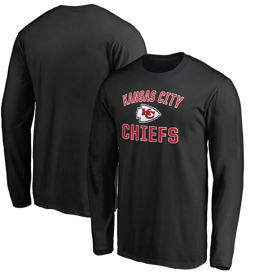 Men's Kansas City Chiefs Black Victory Arch Long Sleeve T-Shirt - Jersey