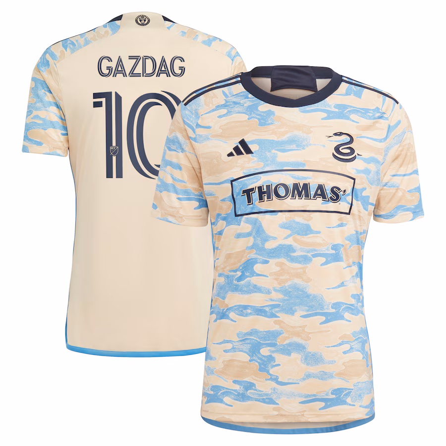 Men's Philadelphia Union Daniel Gazdag adidas Tan 2023 For Philly Replica Jersey - Jersey