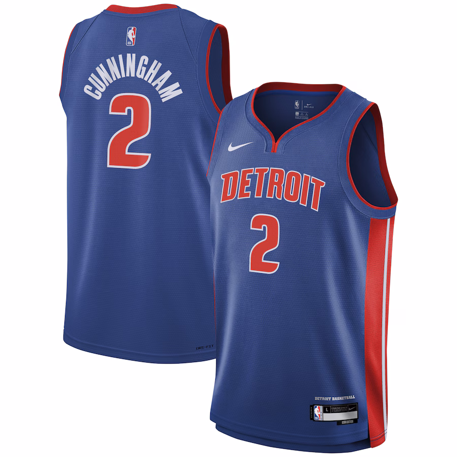 Youth Detroit Pistons Cade Cunningham Nike Blue Swingman Jersey - Icon Edition - Jersey