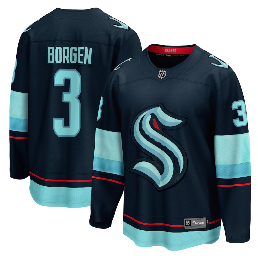 Men's Seattle Kraken Will Borgen Fanatics Deep Sea Blue Home Breakaway Player Jersey - Jersey