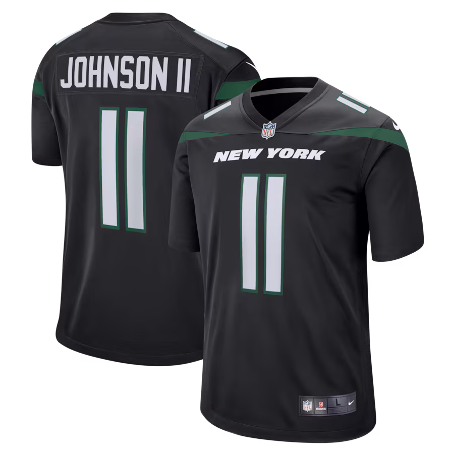 Men's New York Jets Jermaine Johnson II Nike Stealth Black Alternate Game Jersey - Jersey
