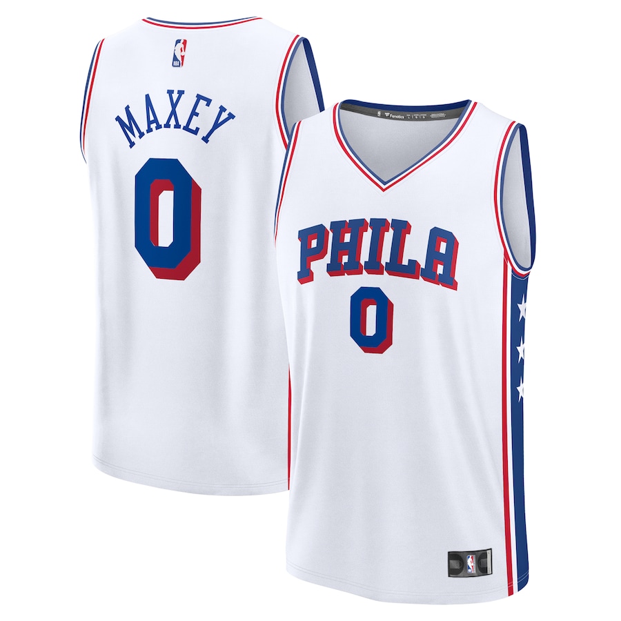 Men's Philadelphia 76ers Tyrese Maxey Fanatics White Fast Break Replica Player Jersey - Association Edition - Jersey