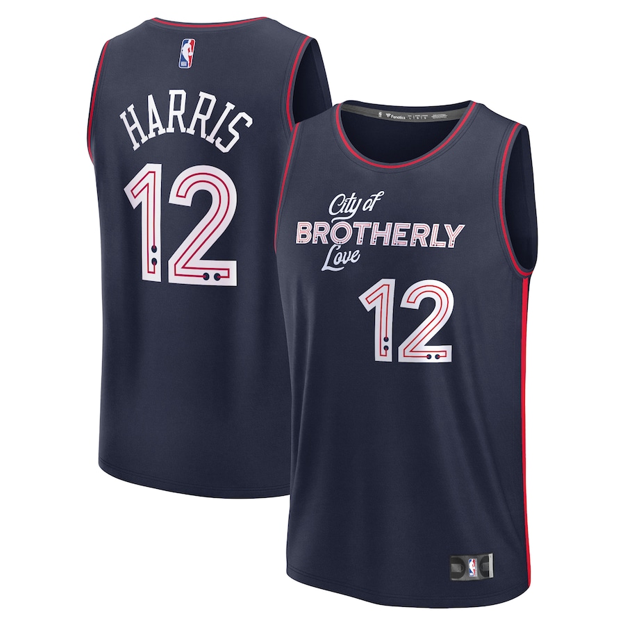 Men's Philadelphia 76ers Tobias Harris Fanatics Navy Fast Break Jersey - City Edition - Jersey