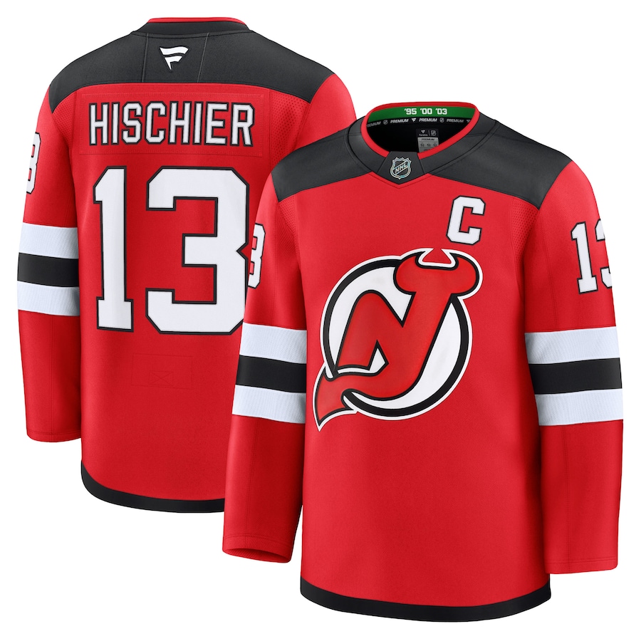 Men's New Jersey Devils Nico Hischier Fanatics Red Home Premium Jersey - Jersey