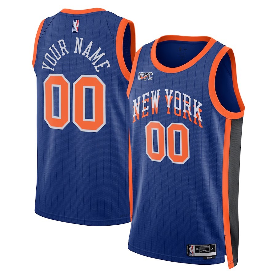 Unisex New York Knicks  Nike Blue 2023/24 Custom Swingman Jersey - City Edition - Jersey