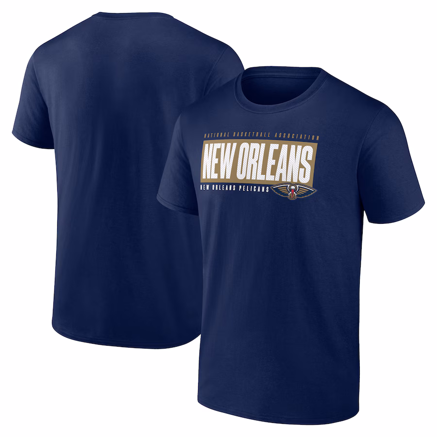 Men's New Orleans Pelicans Fanatics Navy Box Out T-Shirt - Jersey