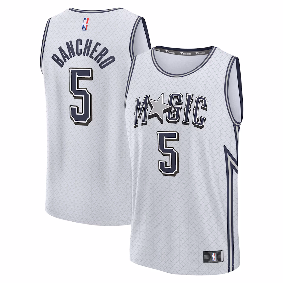 Youth Orlando Magic Paolo Banchero Fanatics Silver 2024/25 Fast Break Player Jersey - City Edition - Jersey