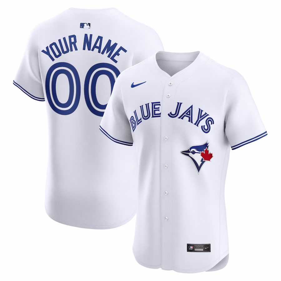 Men's Toronto Blue Jays Nike White Home Elite Custom Jersey - Jersey