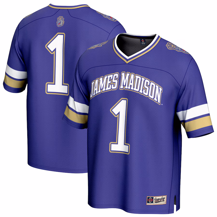 GameDay Greats #1 Purple James Madison Dukes Lightweight Collegiate Football Fashion Jersey - Jersey