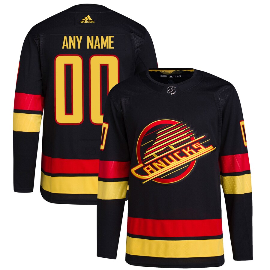 Men's Vancouver Canucks  adidas Black Alternate Authentic Pro Primegreen Custom Jersey - Jersey