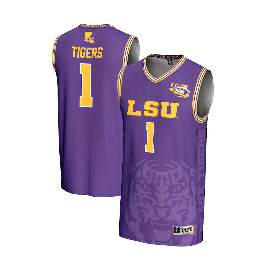 Unisex GameDay Greats #1 Purple LSU Tigers Lightweight Icon Print Basketball Jersey - Jersey