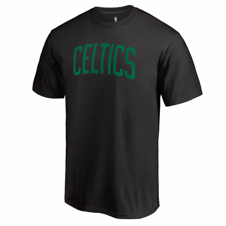 Men's Boston Celtics Black Primary Wordmark II T-Shirt - Jersey