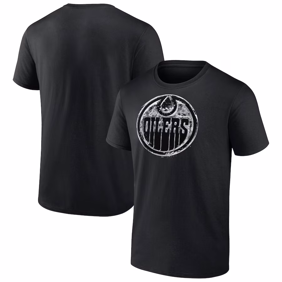 Men's Edmonton Oilers Black Iced Out T-Shirt - Jersey