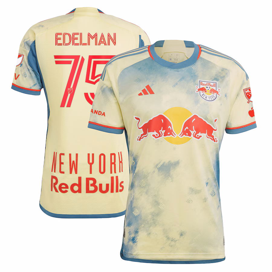 Men's New York Red Bulls Daniel Edelman adidas Yellow 2023 Daniel Patrick Kit Authentic Jersey - Jersey