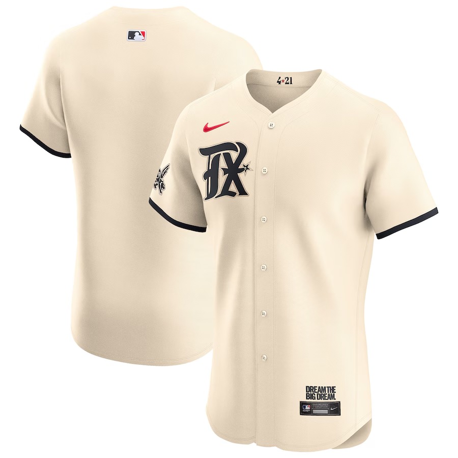 Men's Texas Rangers Nike Cream City Connect Elite Jersey - Jersey