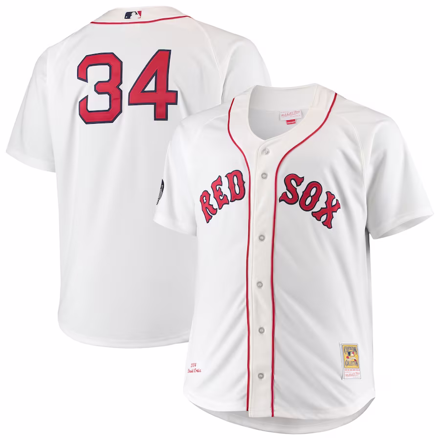 Men's Boston Red Sox David Ortiz Mitchell & Ness White Big & Tall Home Authentic Player Jersey - Jersey