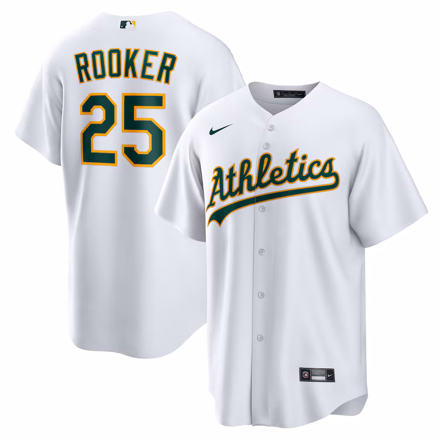 Men's Athletics Brent Rooker Nike White Home Replica Jersey - Jersey