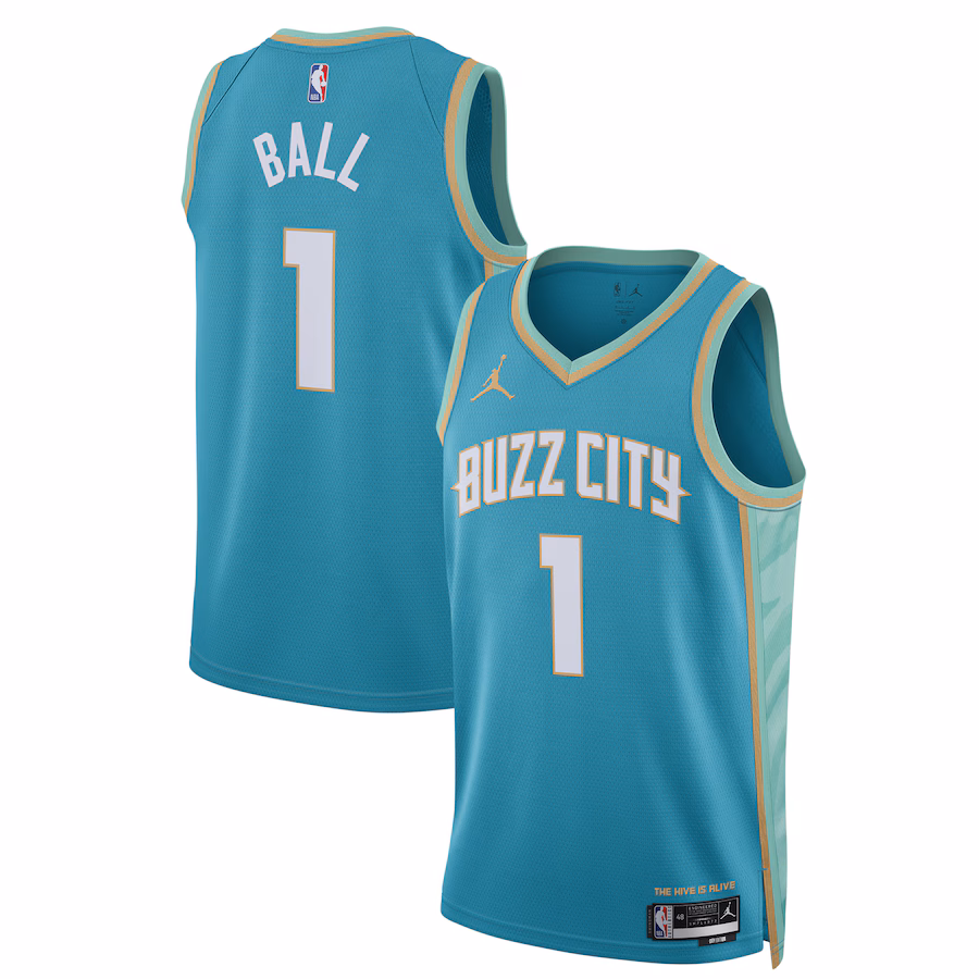 Unisex Charlotte Hornets LaMelo Ball Jordan Brand Teal 2023/24 Swingman Jersey - City Edition - Jersey